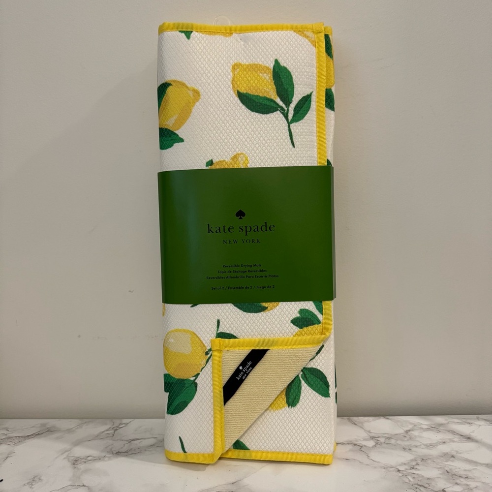 Kate Spade Make Lemonade Reversible Drying Mat